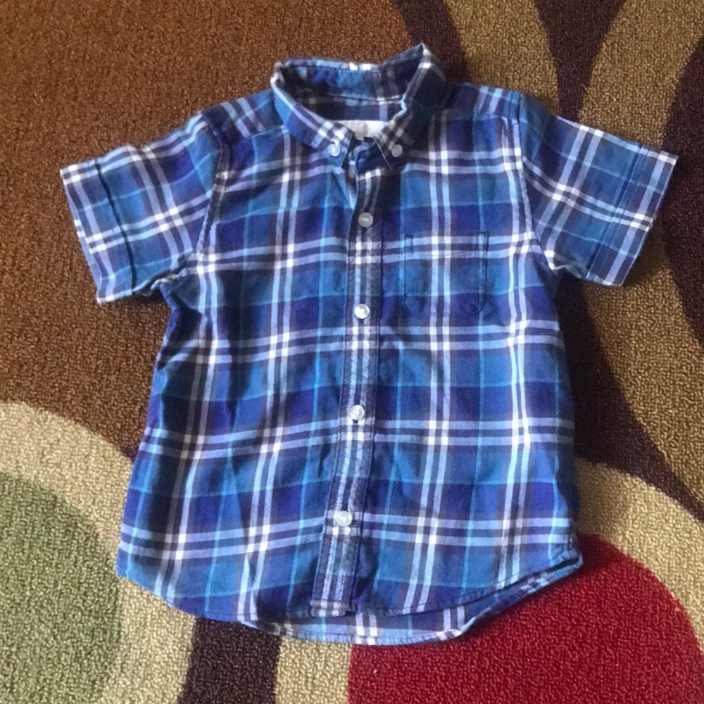 Burberry children blue button up shirt sleeve